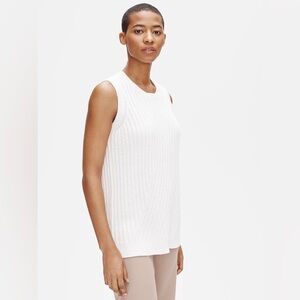 Eileen Fisher S Organic Linen Cotton Sleeveless Top Ivory